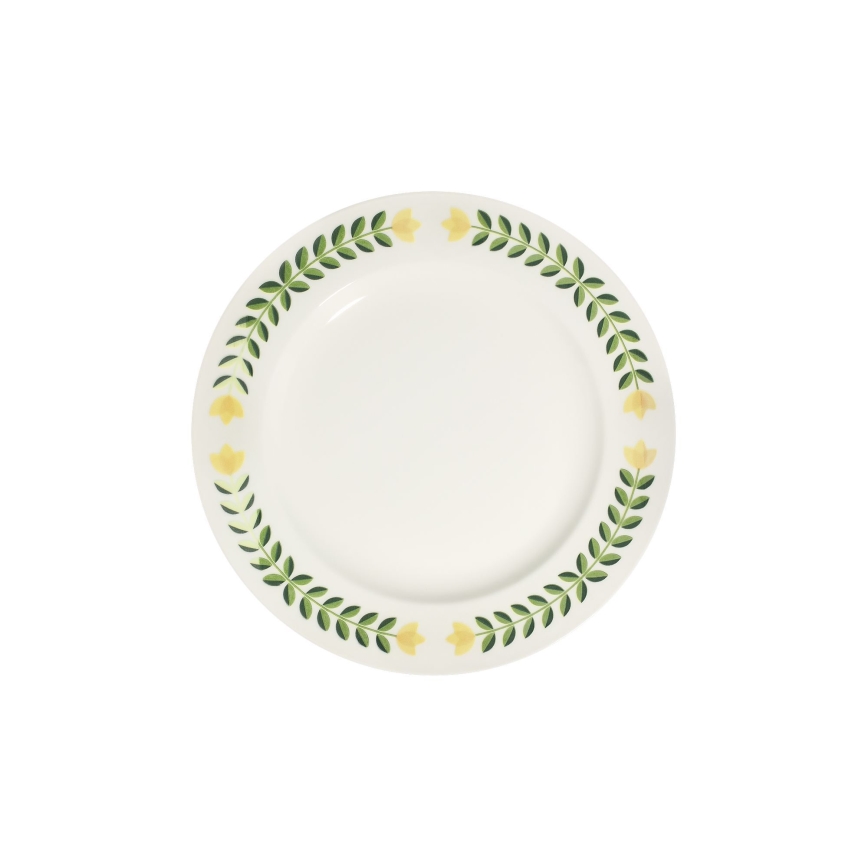 Jídelní sada 24 ks bílá/zelená/žlutá/porcelán