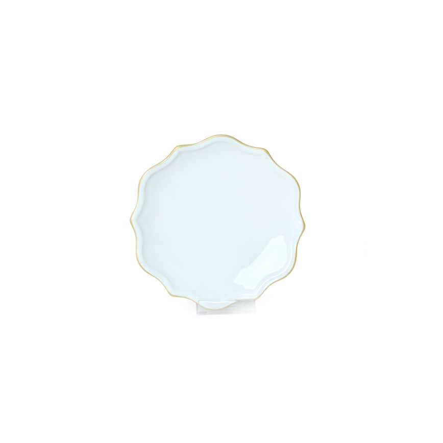 Jídelní sada 24 ks bílá/zlatá/kamenina