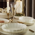 Jídelní sada 24 ks bílá/zlatá/porcelán