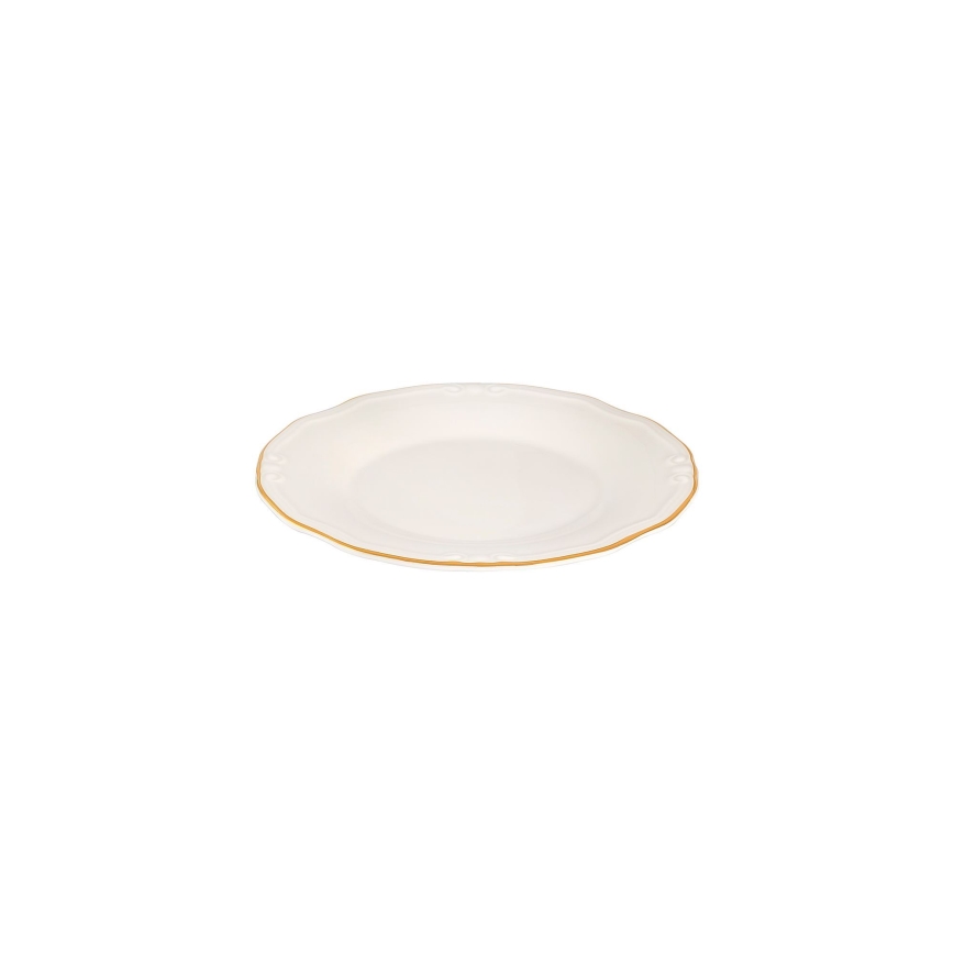 Jídelní sada 24 ks bílá/zlatá/porcelán