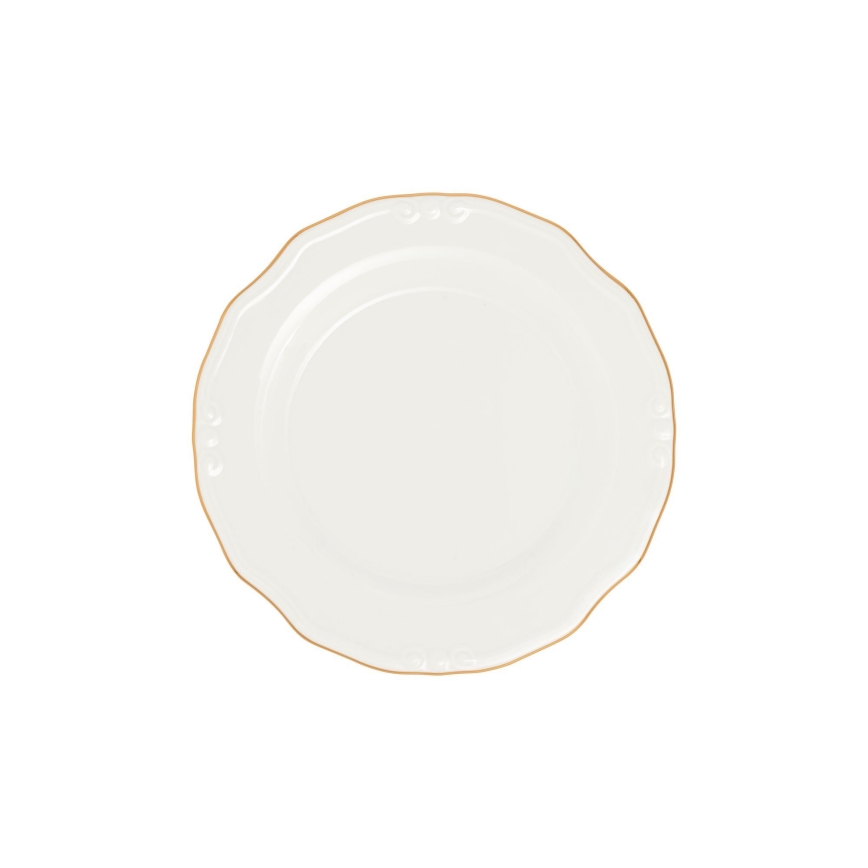 Jídelní sada 24 ks bílá/zlatá/porcelán