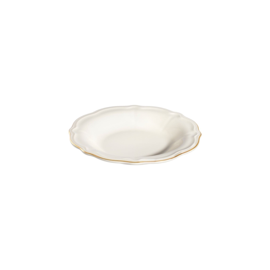 Jídelní sada 24 ks bílá/zlatá/porcelán
