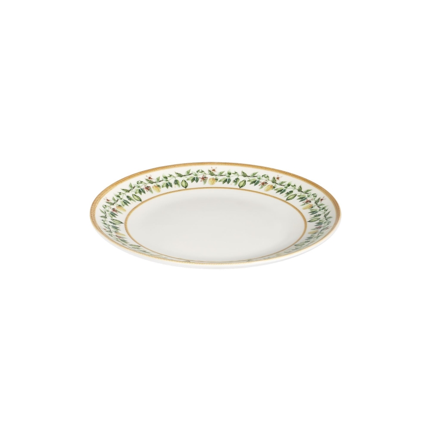Jídelní sada 24 ks krémová/béžová/zelená/porcelán