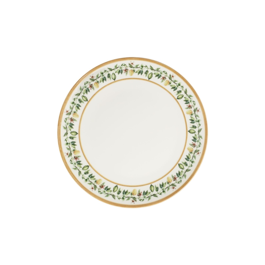 Jídelní sada 24 ks krémová/béžová/zelená/porcelán
