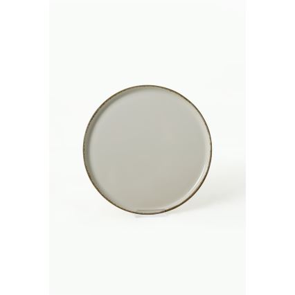 Jídelní sada 24 ks krémová/hnědá/keramika