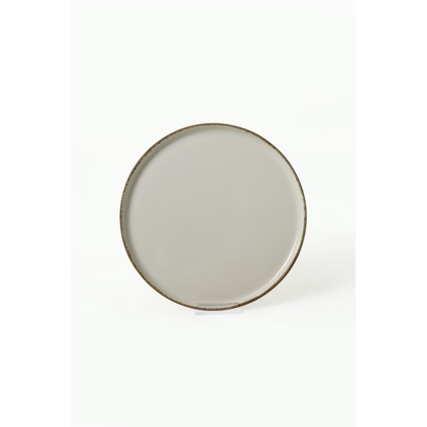 Jídelní sada 24 ks krémová/hnědá/keramika