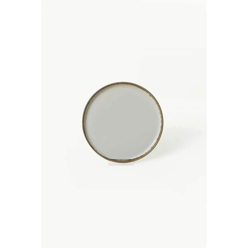 Jídelní sada 24 ks krémová/hnědá/keramika