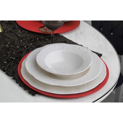 Jídelní sada 24 ks krémová/porcelán