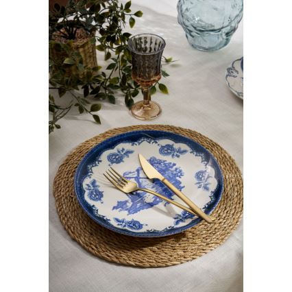 Jídelní sada 24 ks modrá/bílá/porcelán