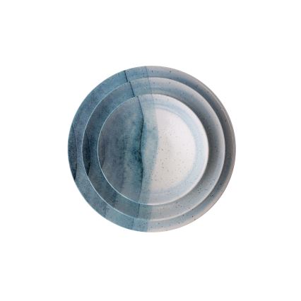 Jídelní sada 24 ks modrá/krémová/porcelán