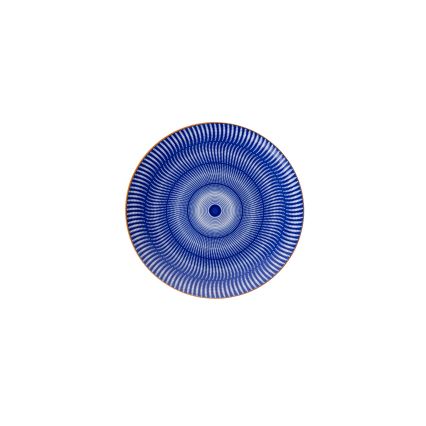 Jídelní sada 24 ks modrá/oranžová/porcelán