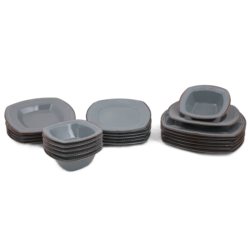 Jídelní sada 24 ks modrá/porcelán