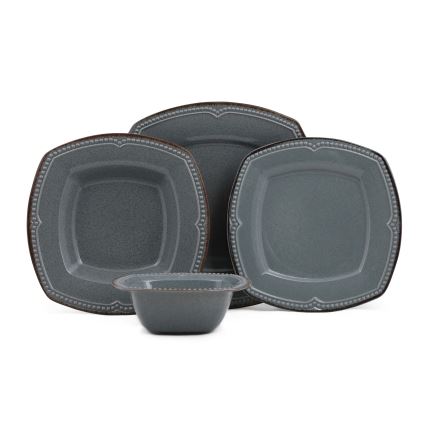 Jídelní sada 24 ks modrá/porcelán