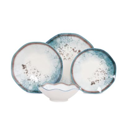 Jídelní sada 24 ks modrá/porcelán