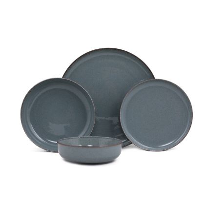 Jídelní sada 24 ks modrá/porcelán