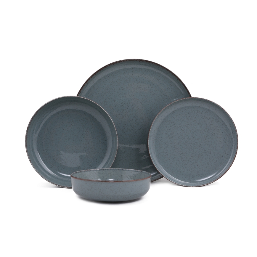 Jídelní sada 24 ks modrá/porcelán