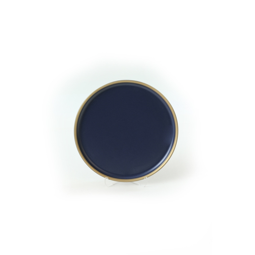 Jídelní sada 24 ks modrá/zlatá/keramika