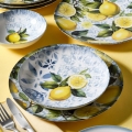 Jídelní sada 24 ks modrá/žlutá/zelená/porcelán