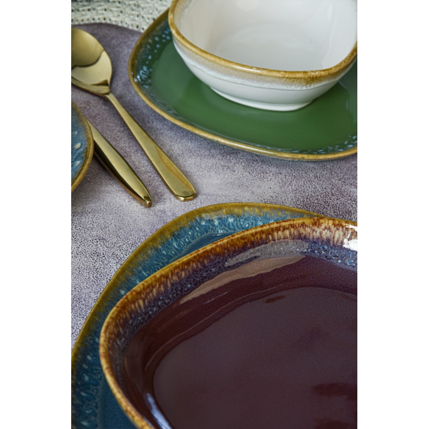 Jídelní sada 24 ks pestrobarevná/kamenina