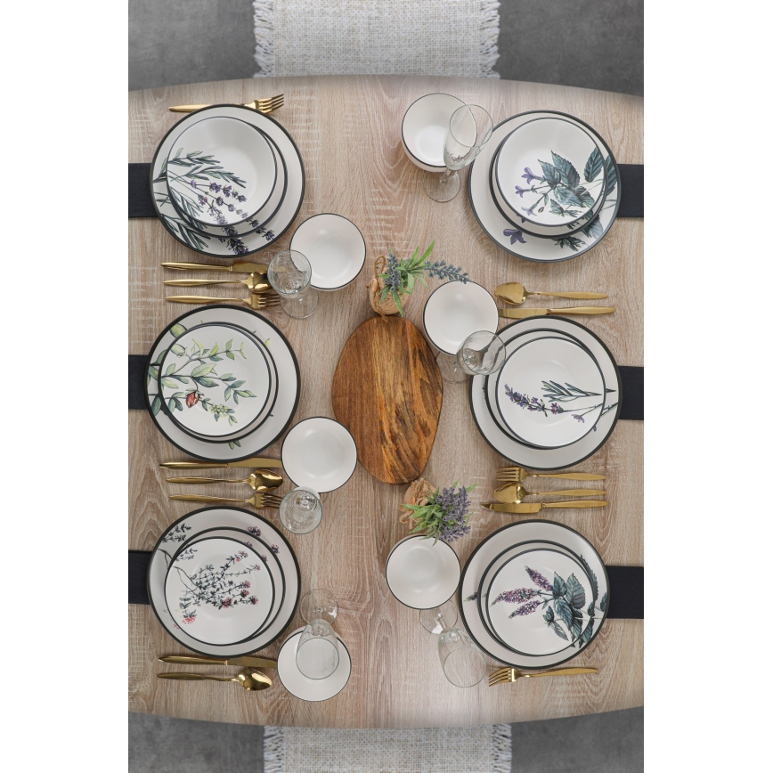 Jídelní sada 24 ks pestrobarevná/kamenina