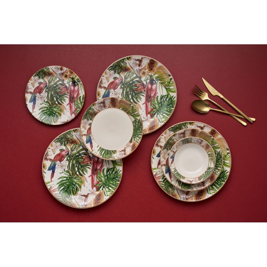 Jídelní sada 24 ks pestrobarevná/keramika