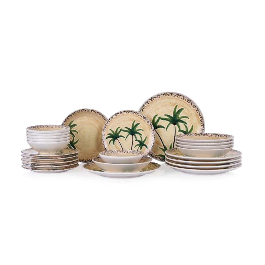 Jídelní sada 24 ks pestrobarevná/keramika