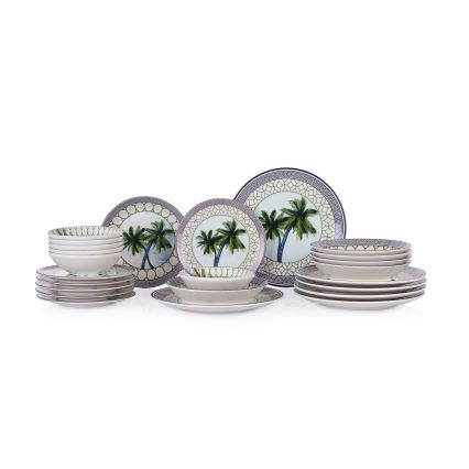 Jídelní sada 24 ks pestrobarevná/keramika