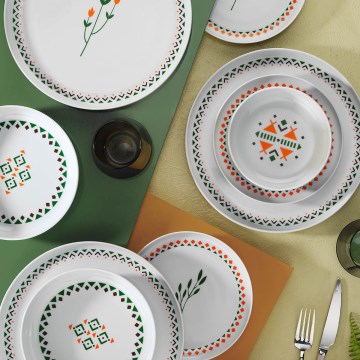 Jídelní sada 24 ks pestrobarevná/porcelán