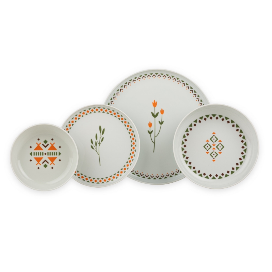 Jídelní sada 24 ks pestrobarevná/porcelán