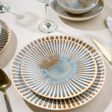 Jídelní sada 24 ks pestrobarevná/porcelán