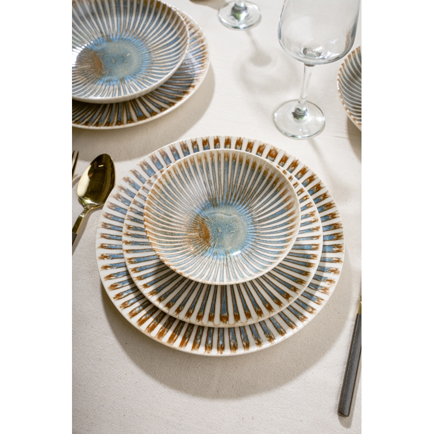 Jídelní sada 24 ks pestrobarevná/porcelán