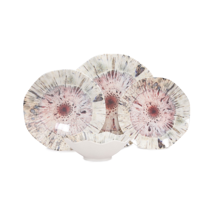 Jídelní sada 24 ks pestrobarevná/porcelán