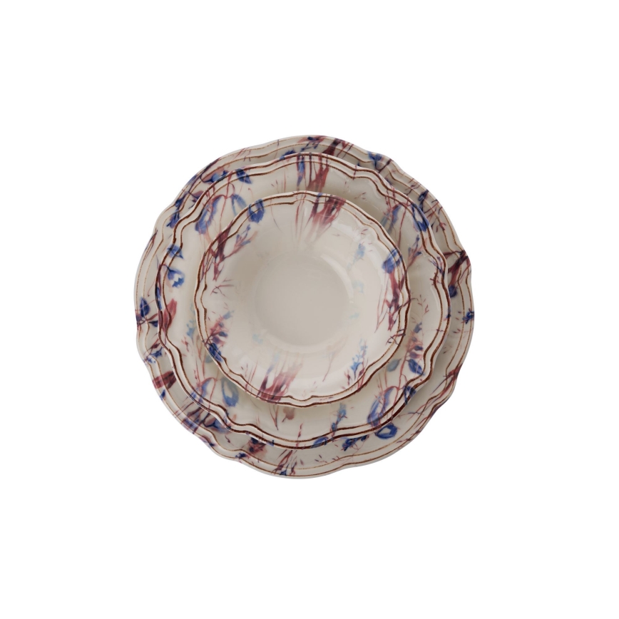 Jídelní sada 24 ks pestrobarevná/porcelán