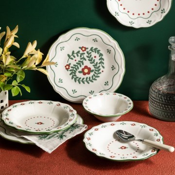Jídelní sada 24 ks pestrobarevná/porcelán