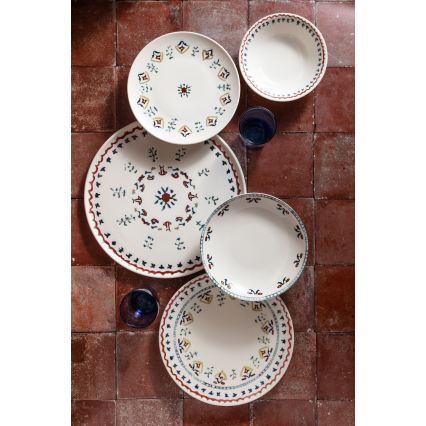 Jídelní sada 24 ks pestrobarevná/porcelán