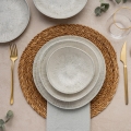 Jídelní sada 24 ks šedá/porcelán
