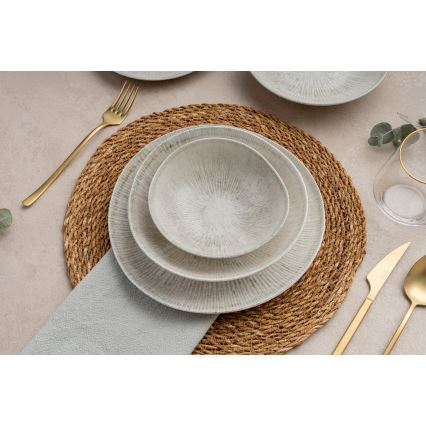 Jídelní sada 24 ks šedá/porcelán