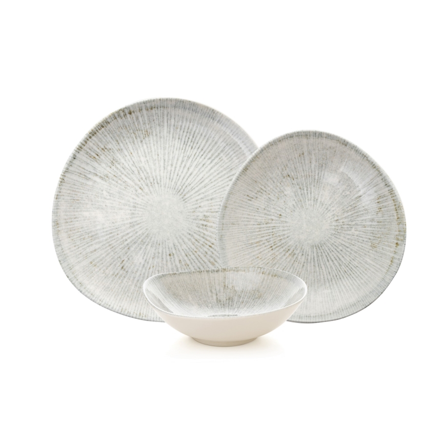 Jídelní sada 24 ks šedá/porcelán