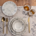 Jídelní sada 24 ks šedá/porcelán