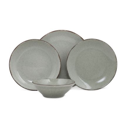 Jídelní sada 24 ks zelená/porcelán
