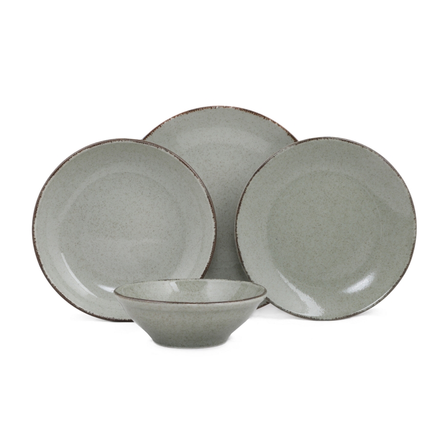 Jídelní sada 24 ks zelená/porcelán