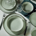 Jídelní sada 24 ks zelená/porcelán