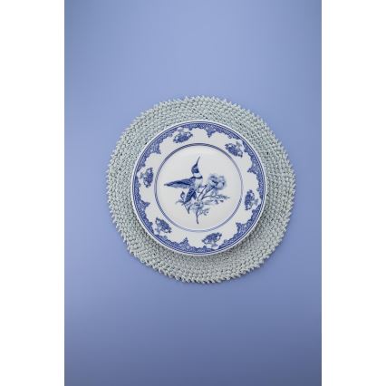 Jídelní sada 26 ks bílá/modrá/porcelán