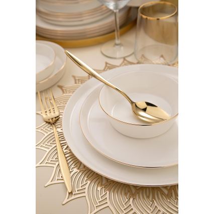 Jídelní sada 26 ks bílá/zlatá/porcelán