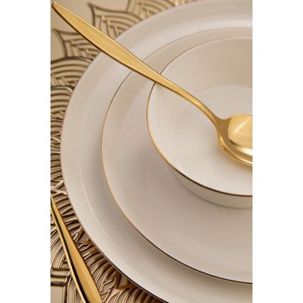 Jídelní sada 26 ks bílá/zlatá/porcelán