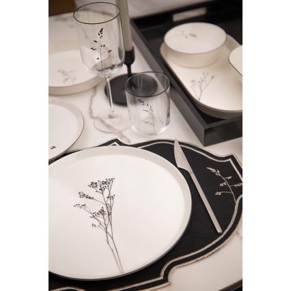 Jídelní sada 27 ks bílá/černá/porcelán