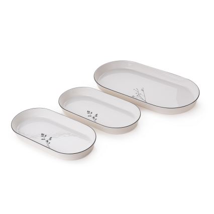 Jídelní sada 27 ks bílá/černá/porcelán