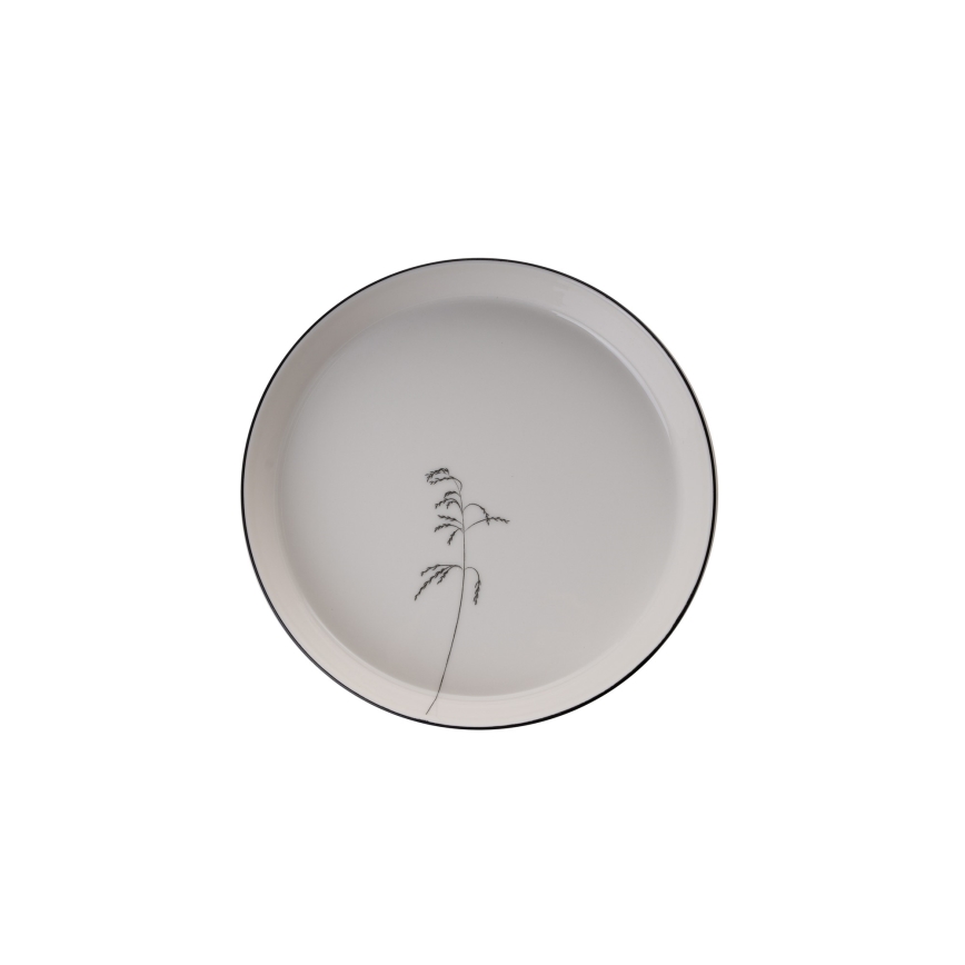 Jídelní sada 27 ks bílá/černá/porcelán