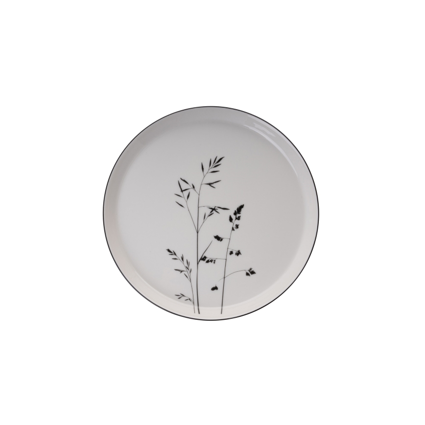 Jídelní sada 27 ks bílá/černá/porcelán