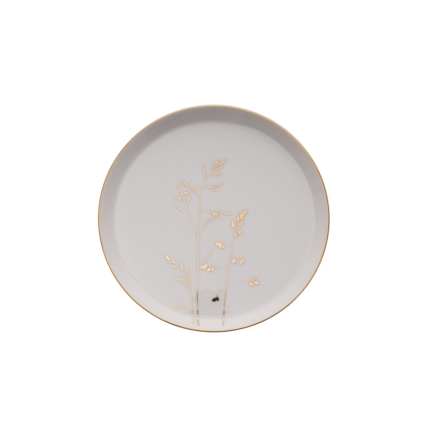 Jídelní sada 27 ks bílá/zlatá/porcelán